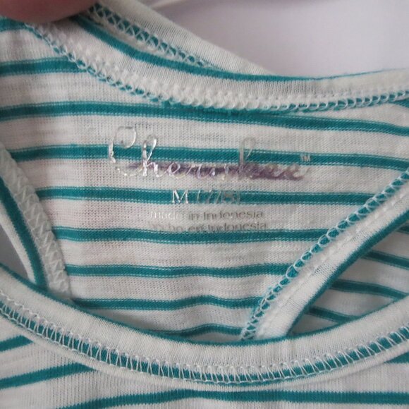 Adorable Girls Summer Stripe Mint Green Top - Picture 4 of 5